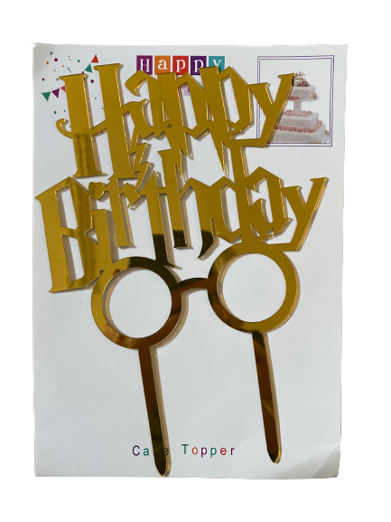 Nr346 Acrylic Cake Topper Harry Potter Gold