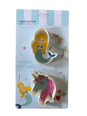 Plastic Cookie Ccutter Mermaid and Unicorn