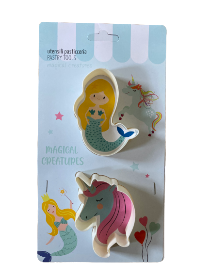 Plastic Cookie Ccutter Mermaid and Unicorn