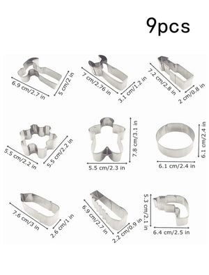 Metal Cookie Cutters Tools 9pc