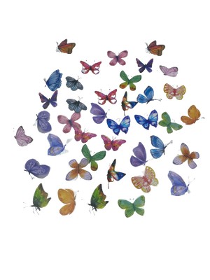 A Resin Art Butterflies Stickers +_40pcs