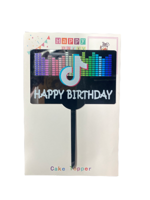 Nr377 Cake Topper Happy Birthday Tik Tok