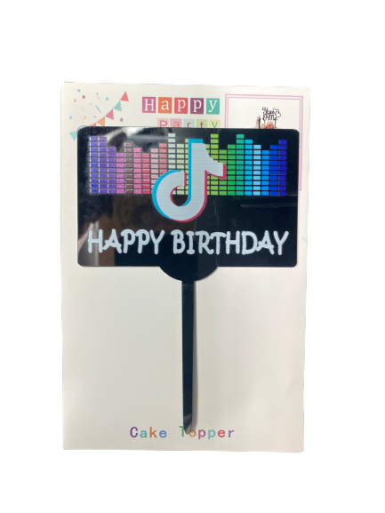 Nr377 Cake Topper Happy Birthday Tik Tok