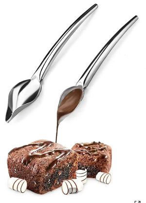 Chocolate drizzling spoon set metal
