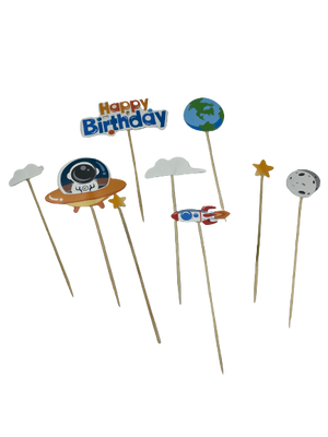 Space Cardboard Cake Topper