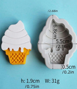 Ice Cream silicone mould, 3.5x5.4cm
