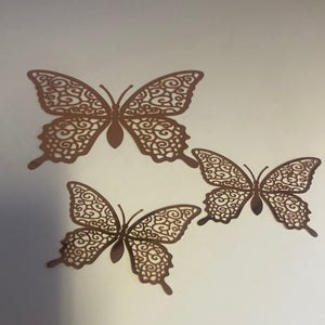 Sticker Decorating  Butterfly Rose gold  12pc