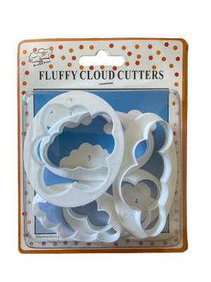 Plastic cookie cutter set cloud 5 piece
