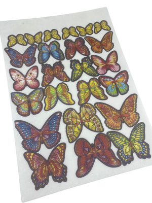 Edible Wafer Paper Butteflies Assorted 24 per sheet