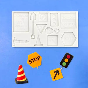 Silicone Mould Fondant  Traffic Signs