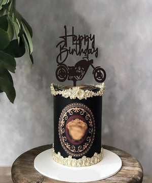 Nr53 Acrylic Cake Topper Motorbike