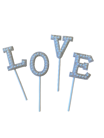 Cake topper, Love diamond and pearl