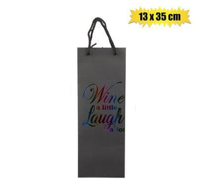 Wine gift bag 13x35cm Wine a Little Laugh a Lot