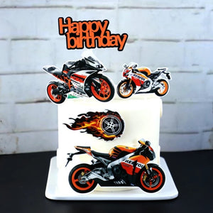 Motorbike KTM birthday cardboard cake topper