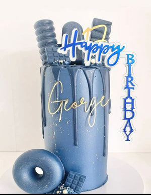 Nr106 Acrylic Cake Topper Happy Birthday