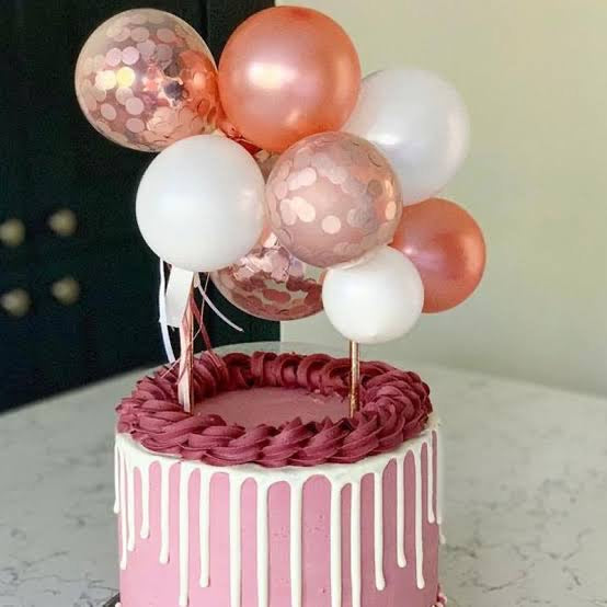 Cake Balloon Rose Gold