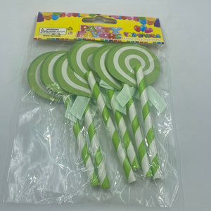 Green Lollipop Cardboard Cake Topper
