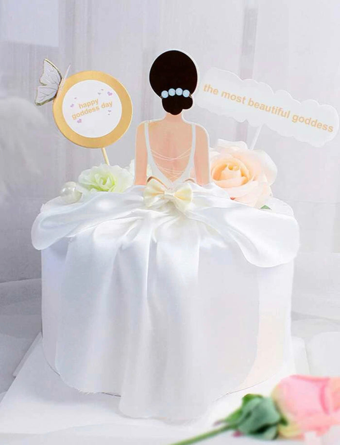 Cardboard Cake Topper Lady