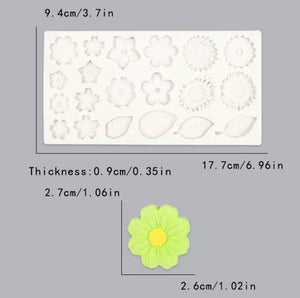 Silicone Mould Daisy Blossom Leaves