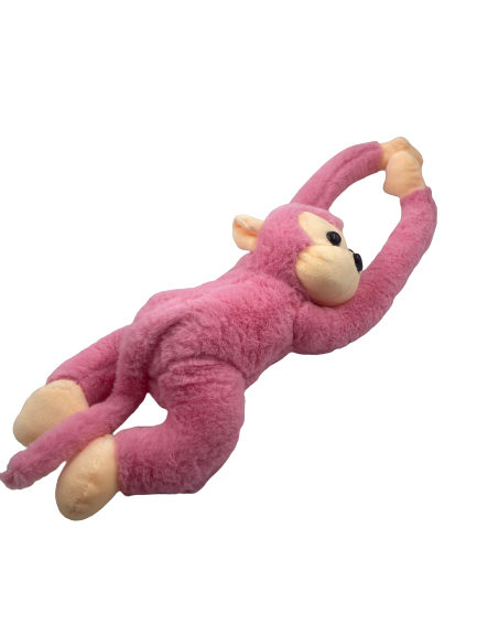 Pink monkey top plush toy
