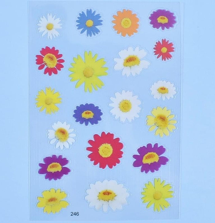 Sticker flower sheet for resin art 10.5x15cm, Daisy 246