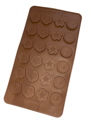 Nr84, Silicone mould chocolate truffle, Flowers, flat