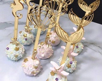 Gold Seahorse cakesicle sticks, size of seahorse without stick 6x3cm 10per pack