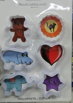 CK-89 Plastic Bear Hippo Elephant Heart Cookie Cutter