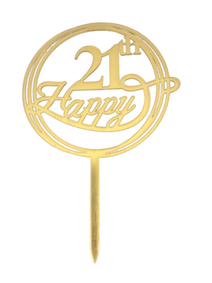 Nr325 Acrylic Cake Topper Small 21st Gold