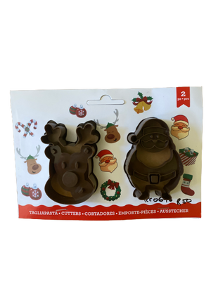 Plastic cookie cutter Reindeer and Santa