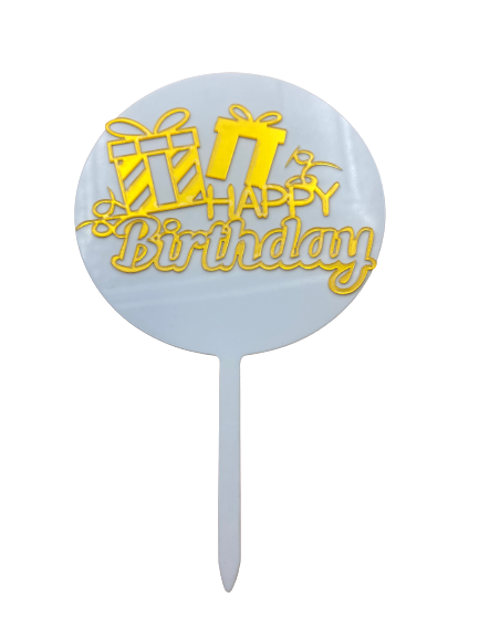 Nr50 Acrylic Cake Topper Happy Birthday