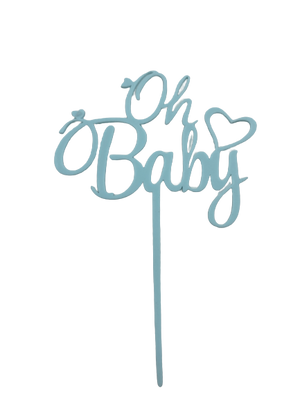 Nr185 Acrylic Cake Topper Oh Baby Blue