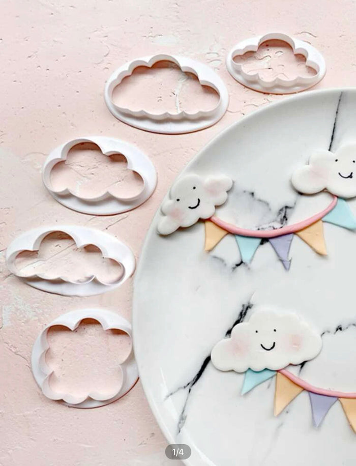 Plastic cookie cutter set cloud 5 piece