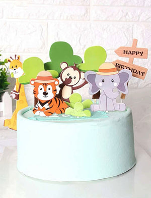 Cardboard Cake Topper Wild Animal Jungle