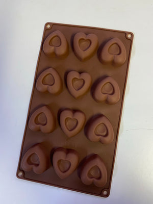 Heart chocolate silicone mould, size of Heart 4.4x4.7cm