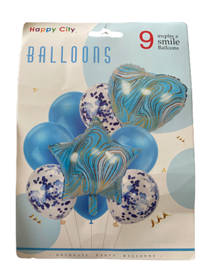 Foil Balloon  Marble Blue