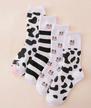 4 piece Cow Socks