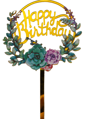 Nr341 Acrylic Cake Topper Happy Birthday