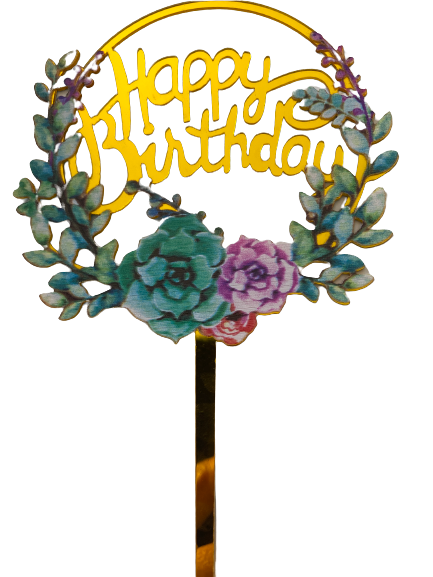 Nr341 Acrylic Cake Topper Happy Birthday