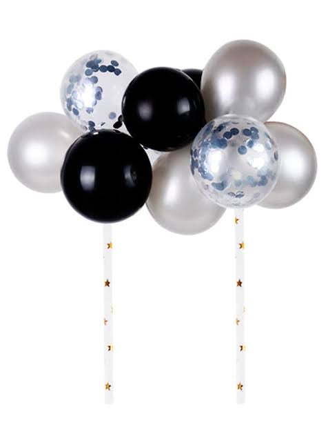 Cake balloon black and silver