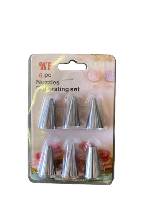 Decorating Nozzles  Silver 6pcs