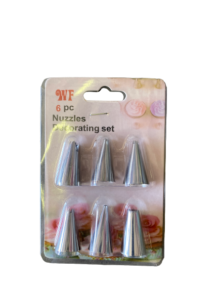 Decorating Nozzles  Silver 6pcs