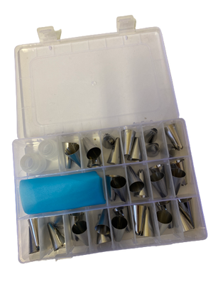 36 Small Nozzles In A Container With Piping Bag