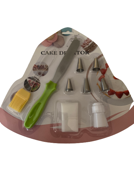 Cake decorating nozzle set, spatula, nozzle, brush and piping bag