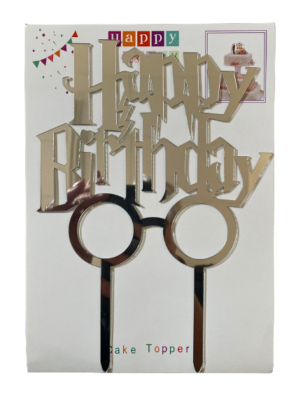 Nr347 Acrylic Cake Topper Harry Potter Silver