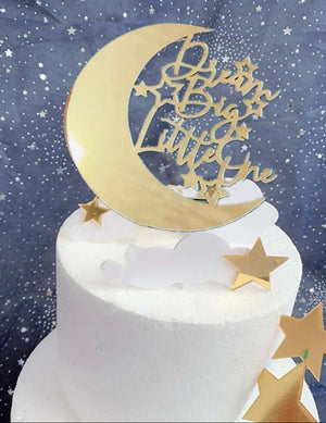 N Line Art Abstract Acrylic Cake Topper Moon