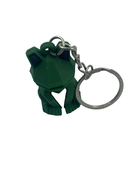 Geometric Frog Keyring Green