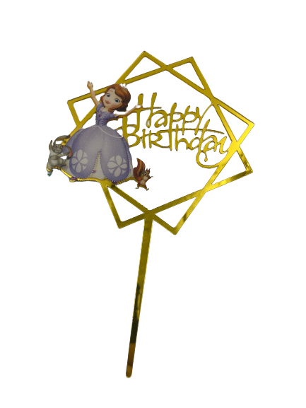 Nr279 Acrylic Cake Topper Happy Birthday Small Sofia The First