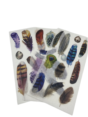 A Resin Art Feathers Stickers 3Sheets