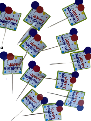 Happy Birthday cupcake Toppers toothpicks